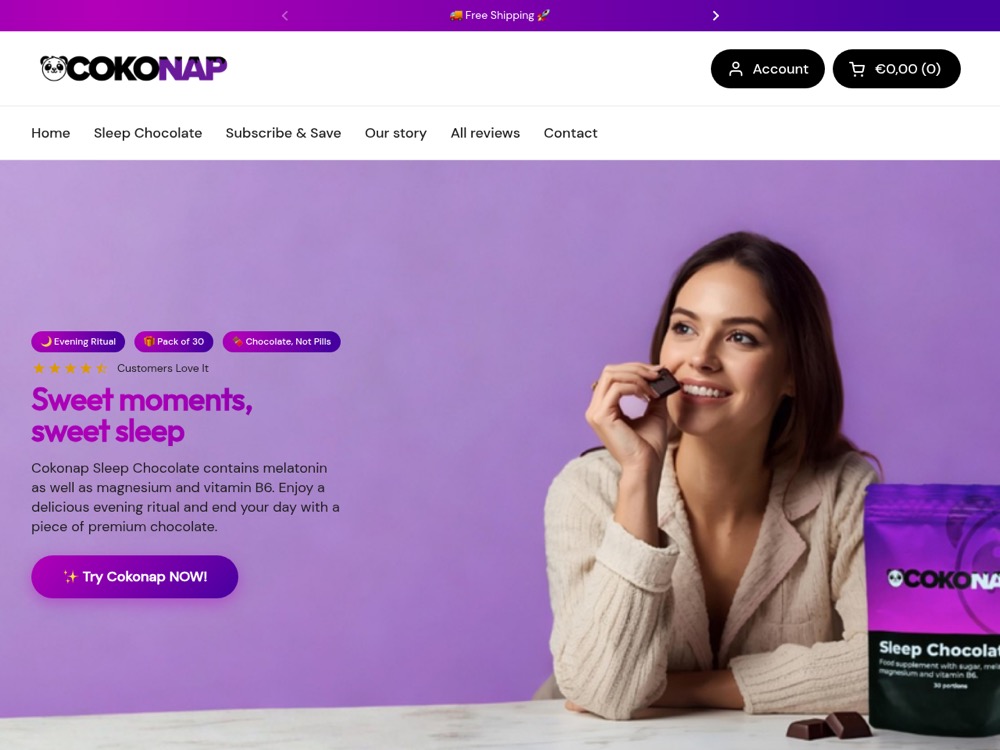 Cokonap Shopify store