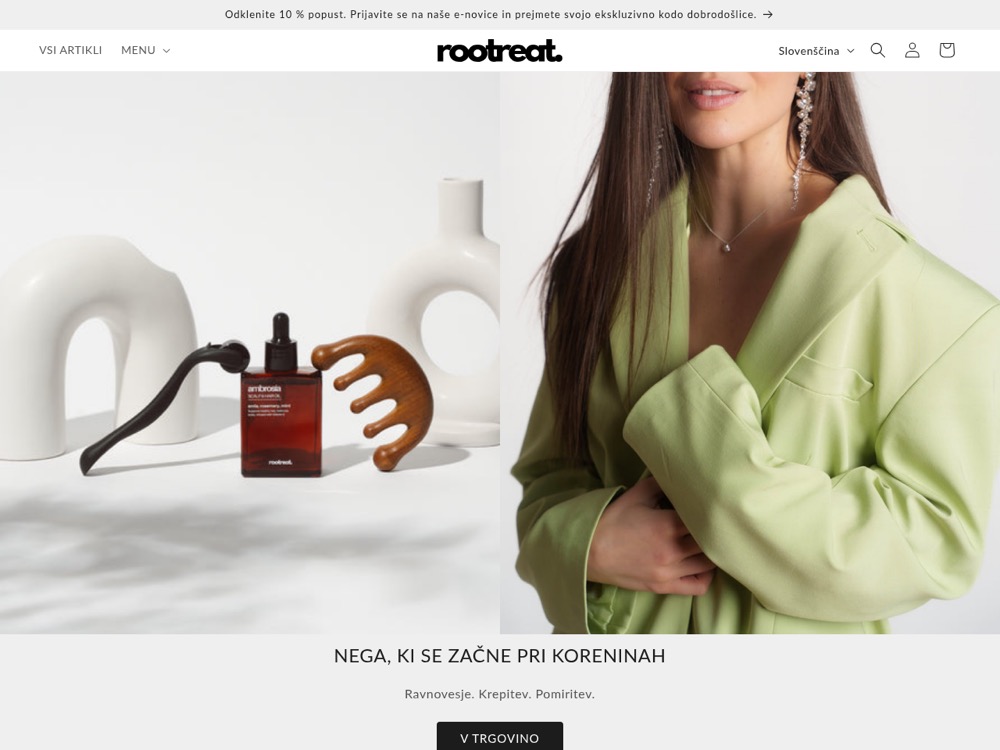 Rootreat Shopify store