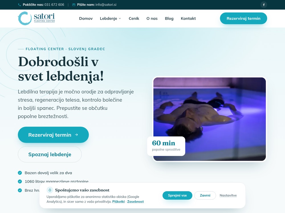 Satori Floating Center website
