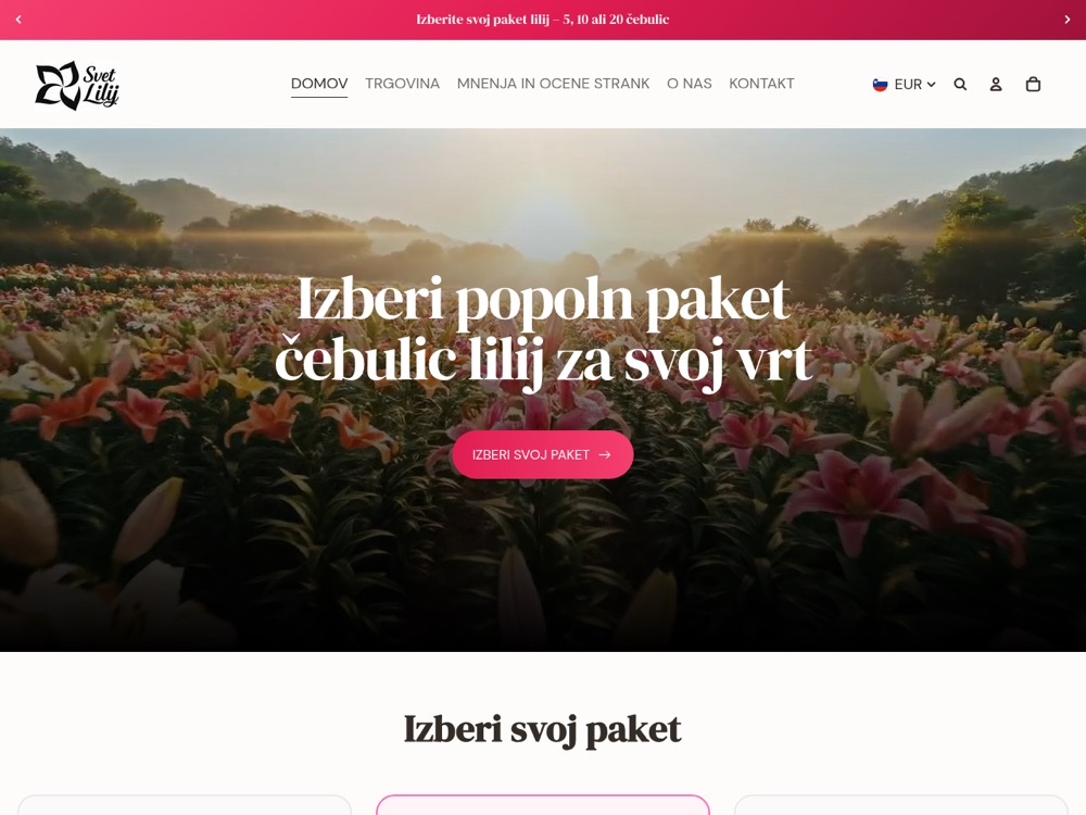 Svet lilij Shopify store